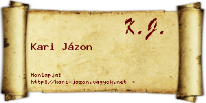 Kari Jázon névjegykártya